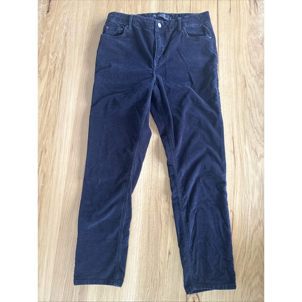 Boden Blue Corduroy Pants Navy Cord Slim Straight Leg Trouser Women 10 R